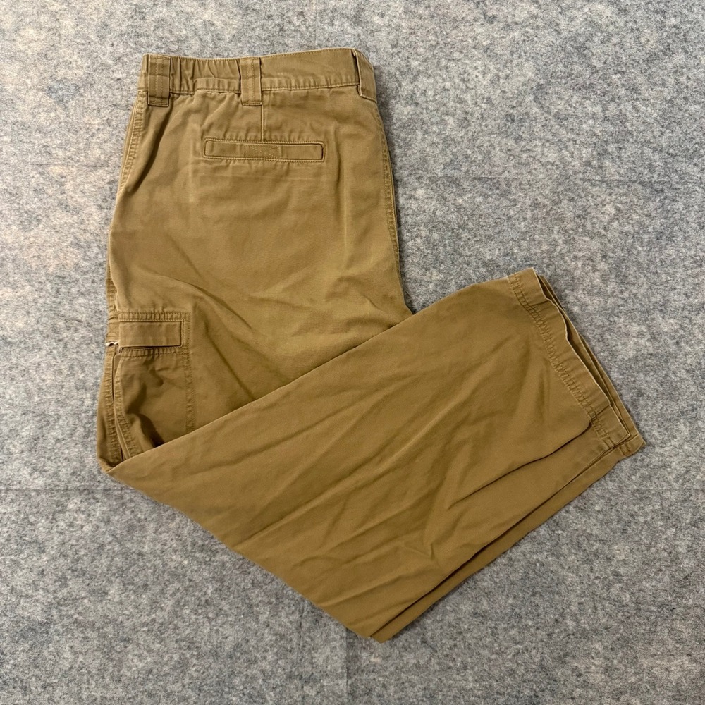 LL Bean Comfort Waist Cargo Pants Mens 44x30 Brown Utility